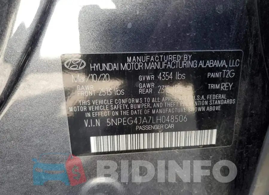 5NPEG4JA7LH048506 Photo# 12