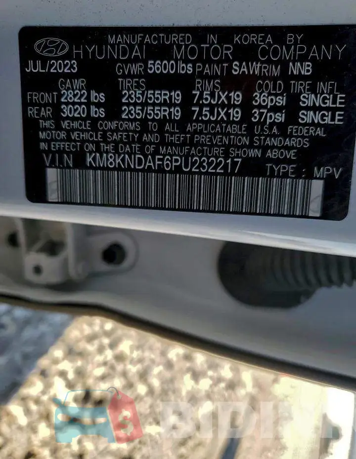 KM8KNDAF6PU232217 Photo# 14