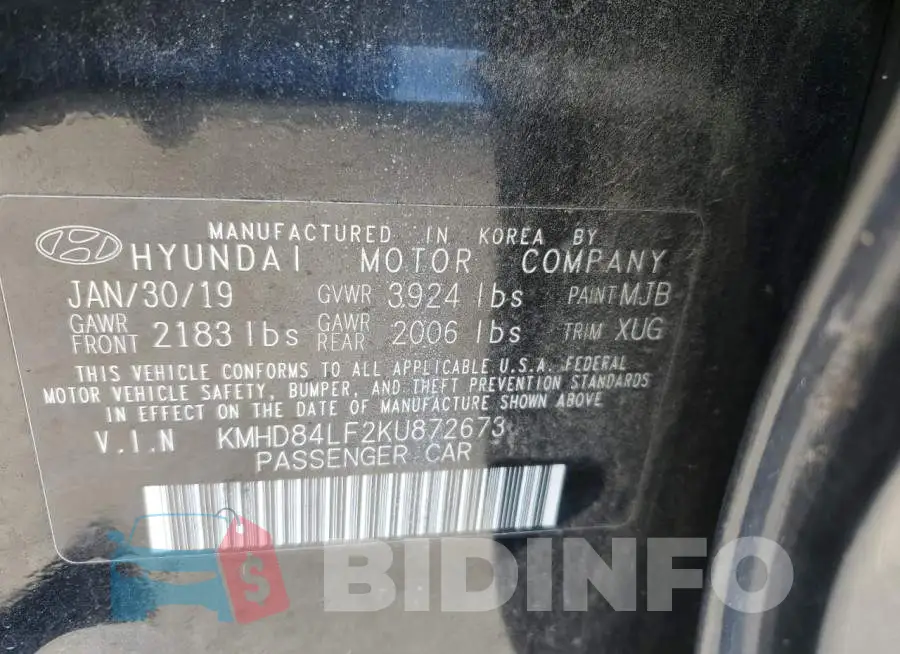 KMHD84LF2KU872673 Photo# 12