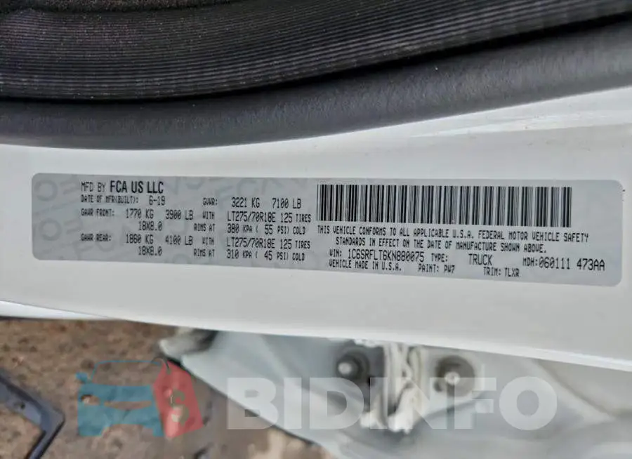 1C6SRFLT6KN880075 Photo# 12