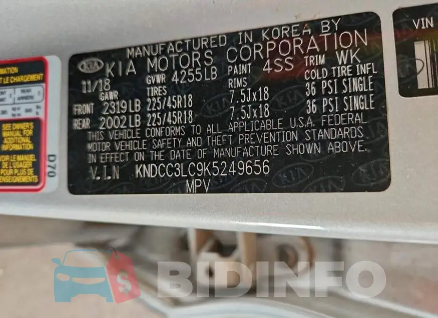 KNDCC3LC9K5249656 Photo# 14