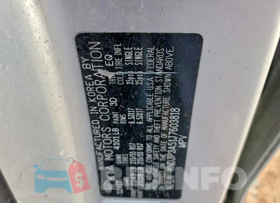 KNDJP3A51J7603818 Photo# 12