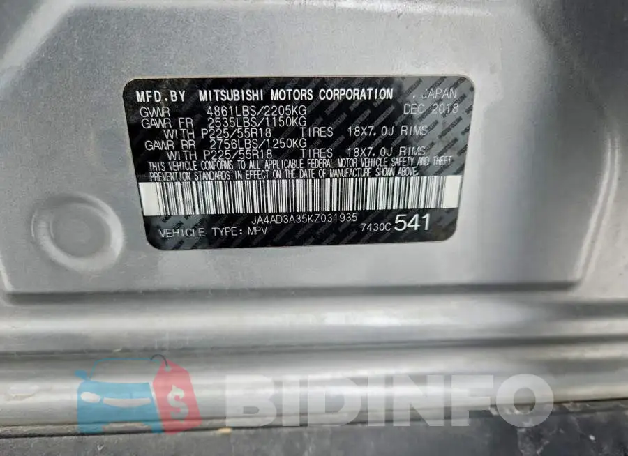 JA4AD3A35KZ031935 Photo# 12