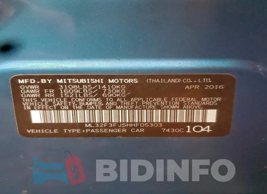 ML32F3FJ5HHF05303 Photo# 13