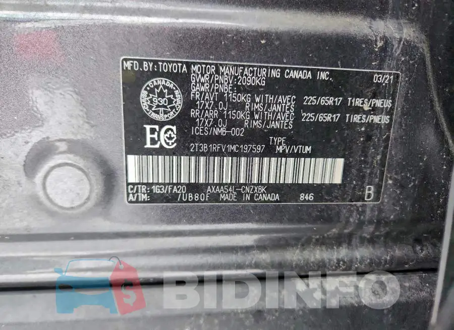 2T3B1RFV1MC197597 Photo# 14