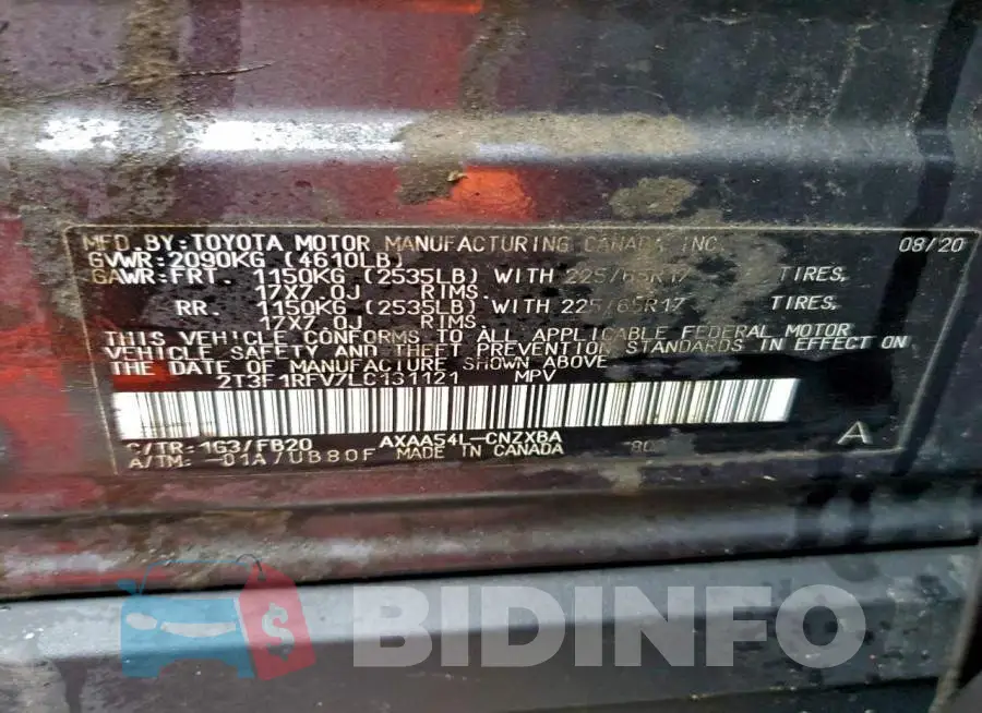 2T3F1RFV7LC131121 Photo# 13