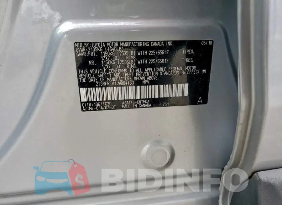 2T3RFREV1JW804433 Photo# 13