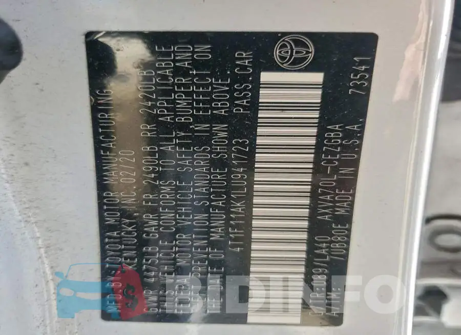 4T1F11AK1LU941723 Photo# 12