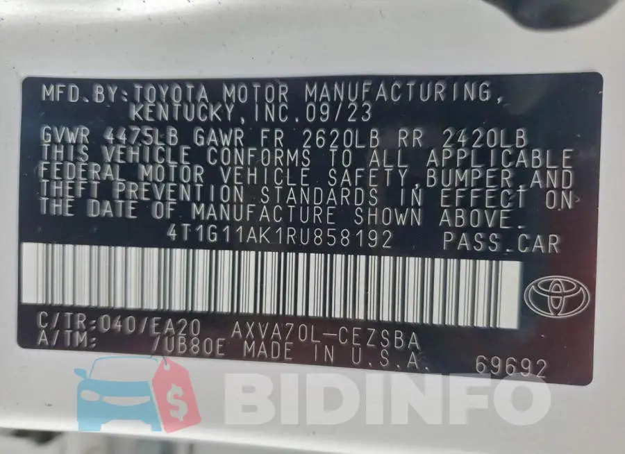 4T1G11AK1RU858192 Photo# 13