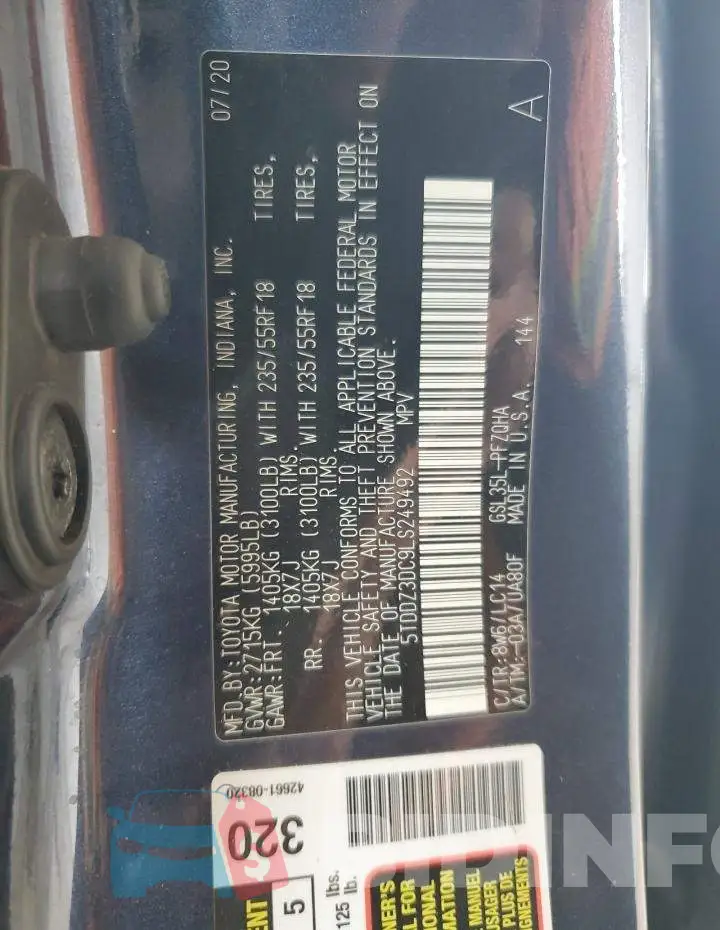 5TDDZ3DC9LS249492 Photo# 13