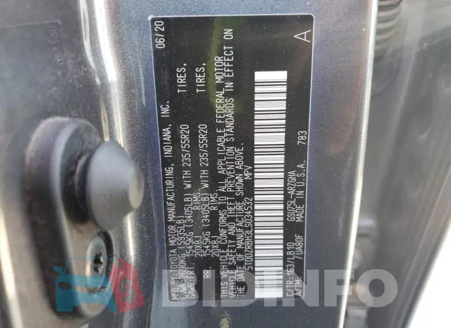 5TDDZRBH3LS034532 Photo# 14