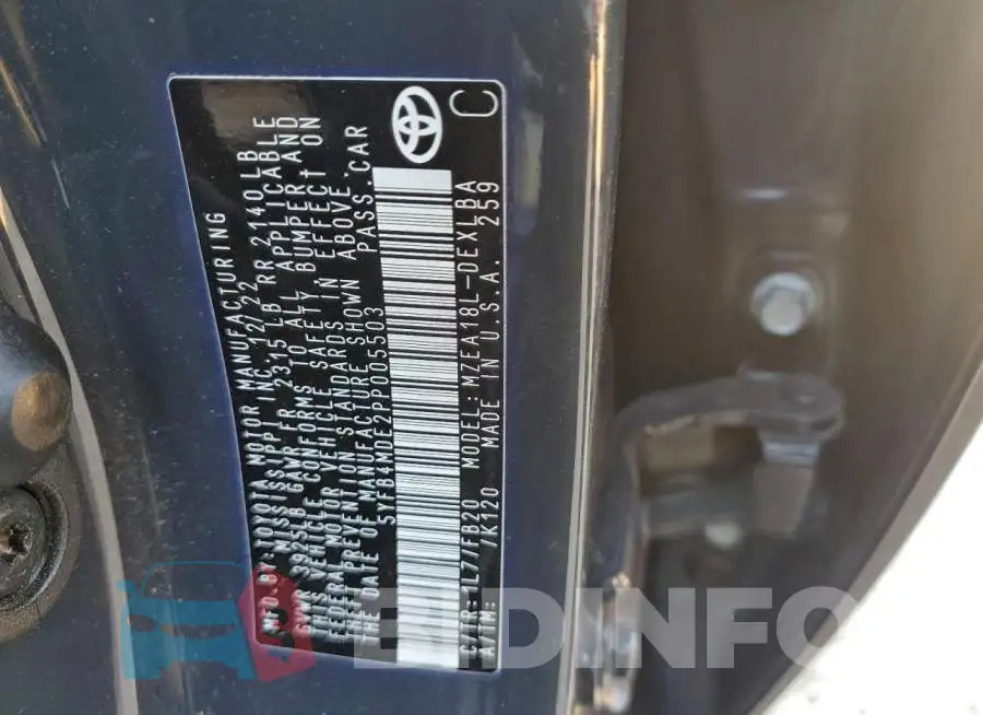 5YFB4MDE2PP005503 Photo# 12