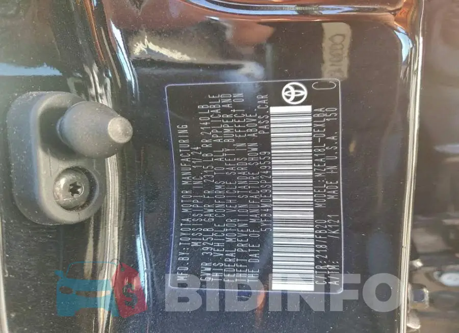 5YFB4MDE9SP249559 Photo# 13