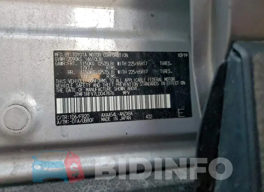 JTMF1RFV7LD047876 Photo# 12