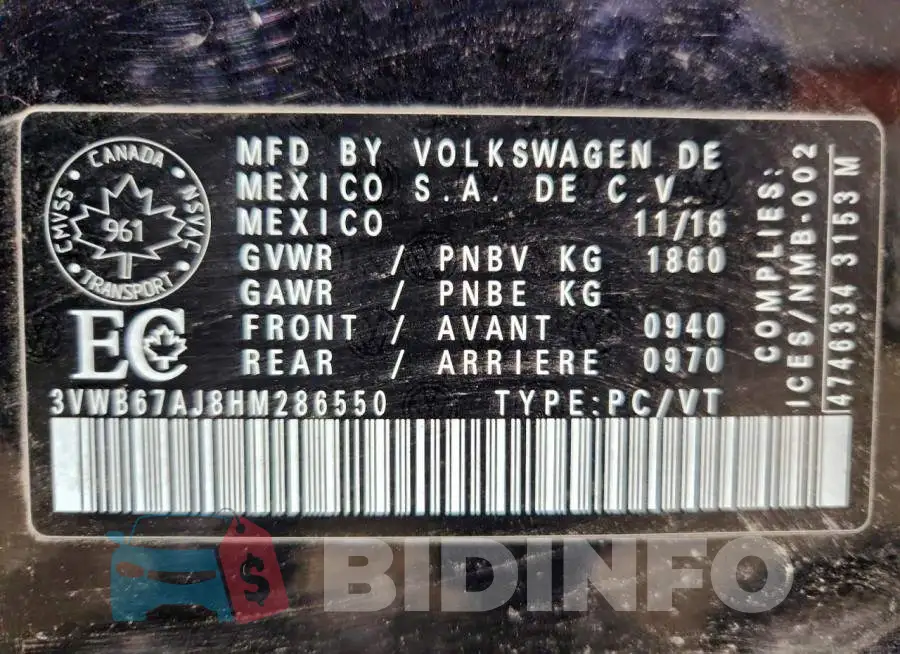 3VWB67AJ8HM286550 Photo# 12