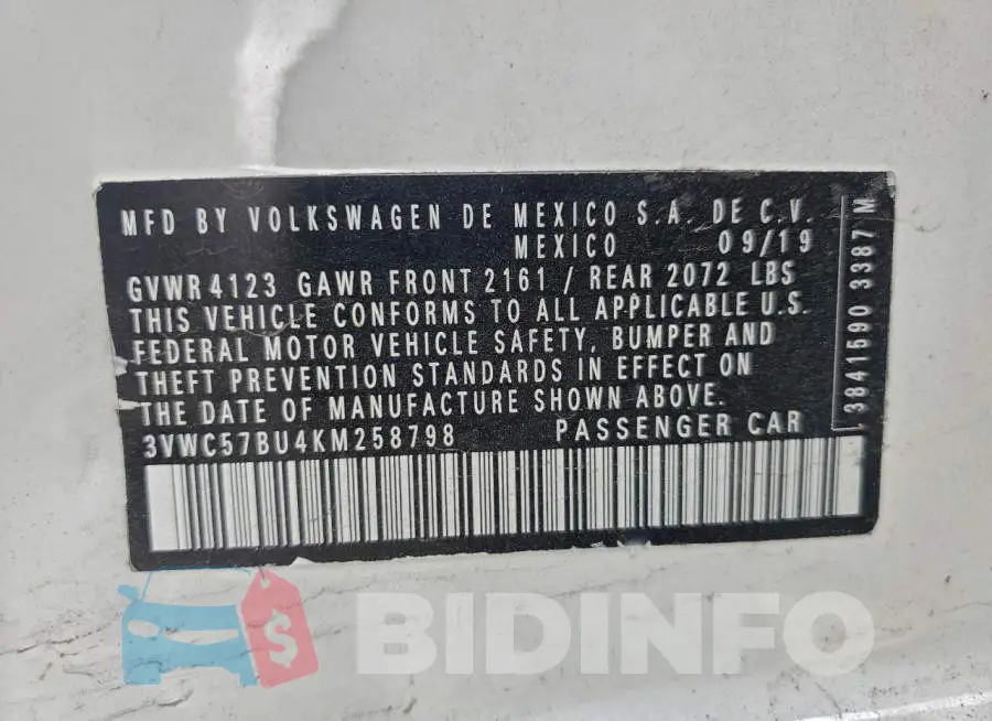 3VWC57BU4KM258798 Photo# 12