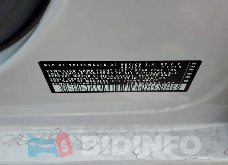 3VWDB7AJ4HM292799 Photo# 12