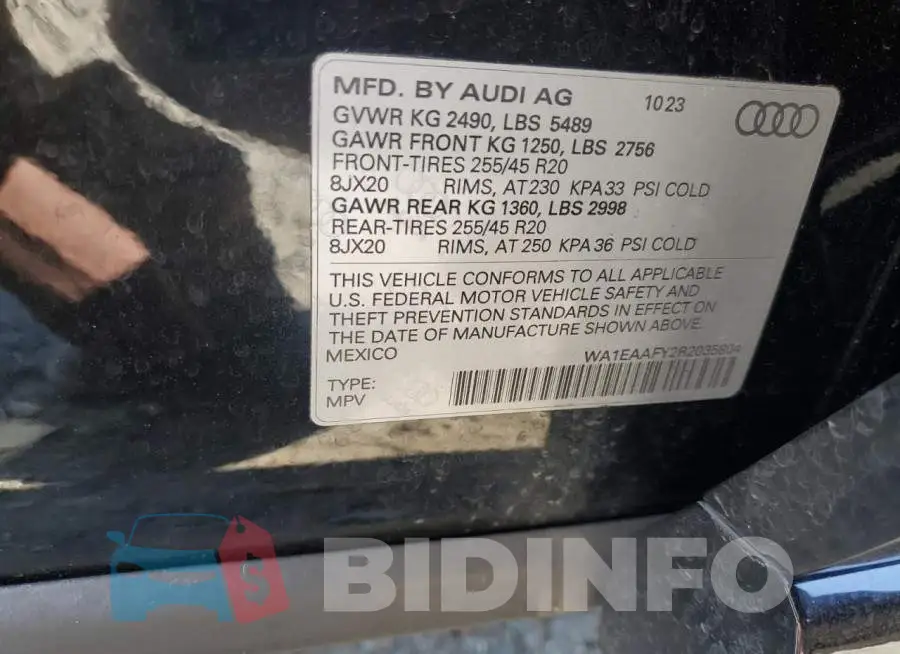 WA1EAAFY2R2035804 Photo# 13