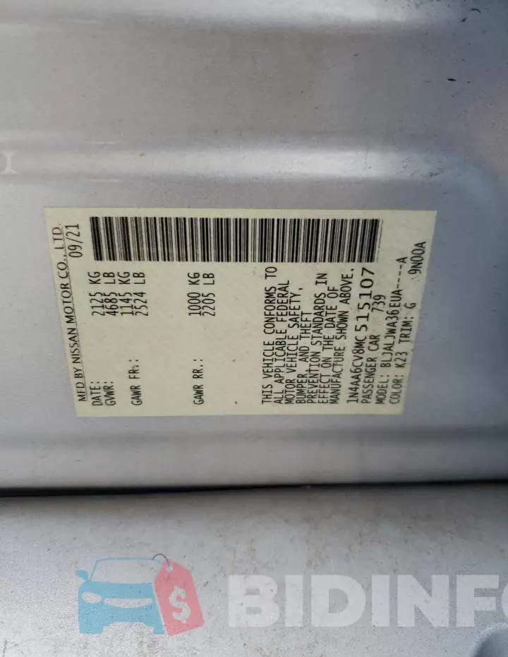 1N4AA6CV8MC515107 Photo# 12