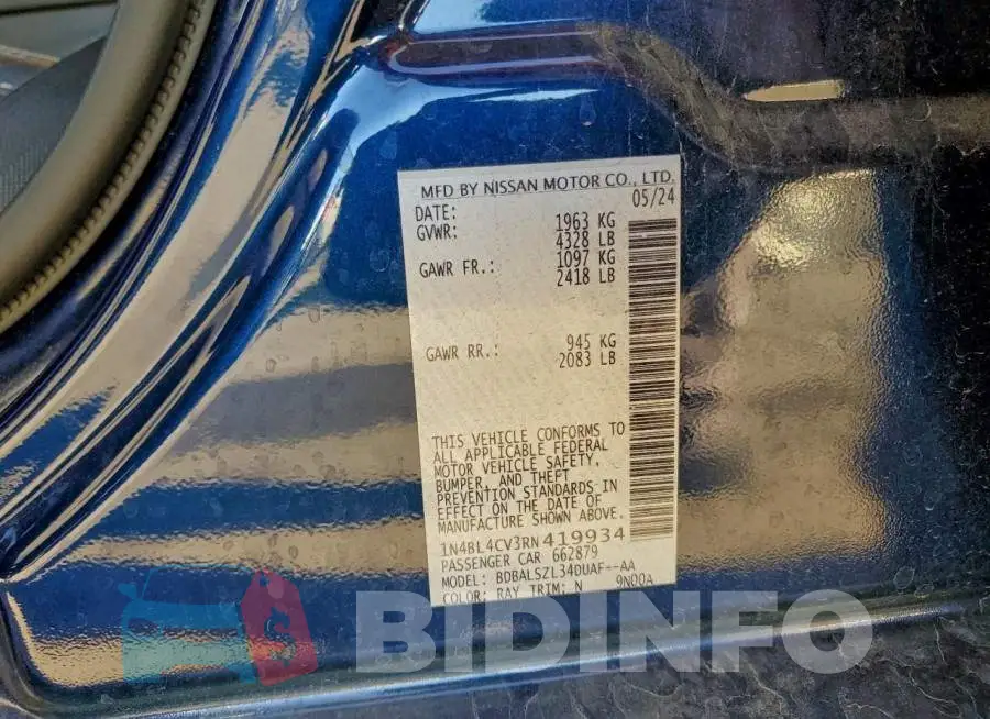 1N4BL4CV3RN419934 Photo# 12
