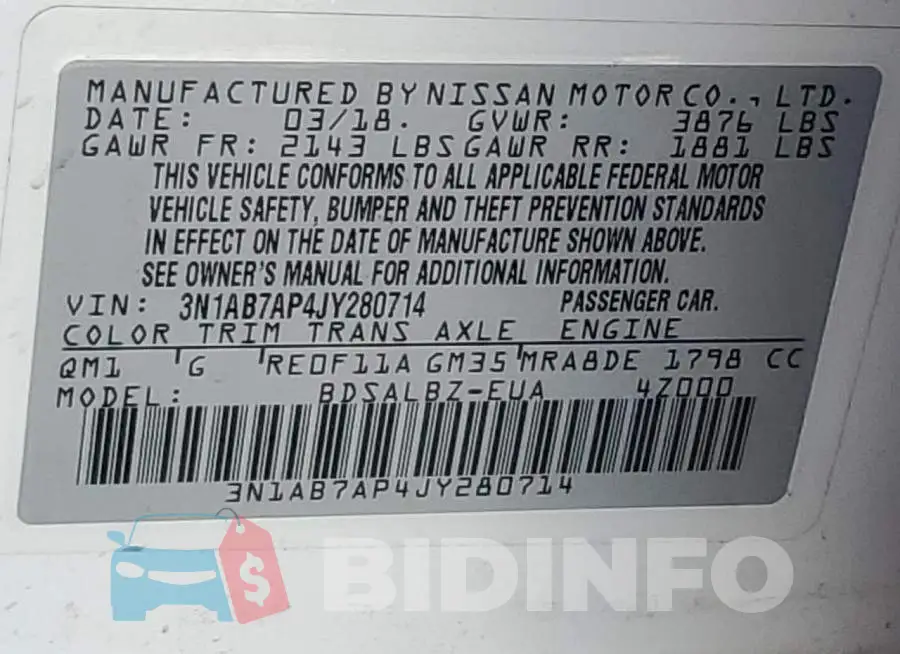 3N1AB7AP4JY280714 Photo# 12