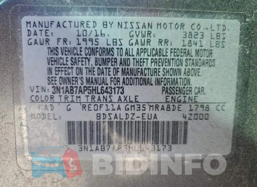 3N1AB7AP5HL643173 Photo# 12
