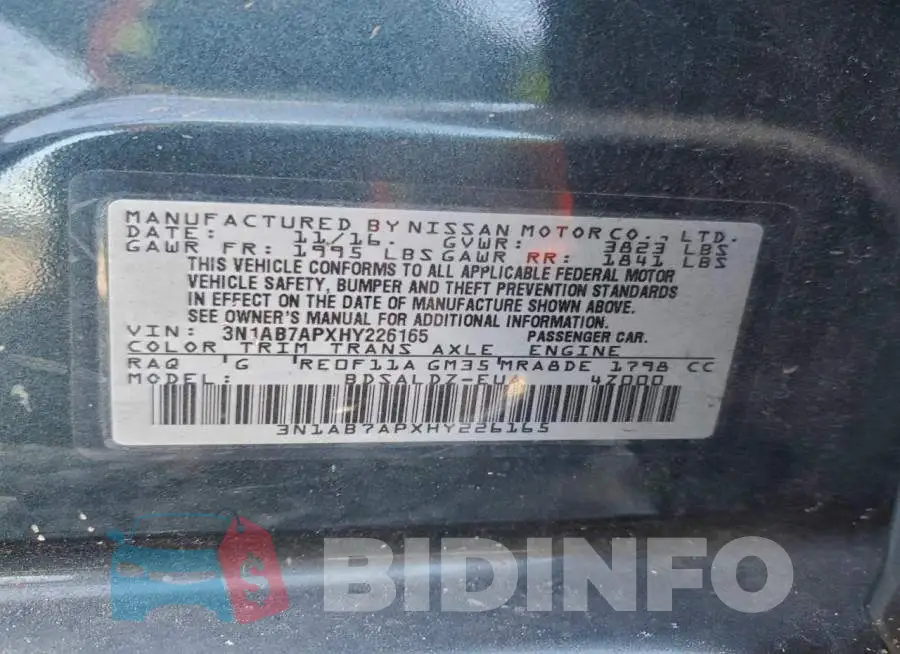 3N1AB7APXHY226165 Photo# 12
