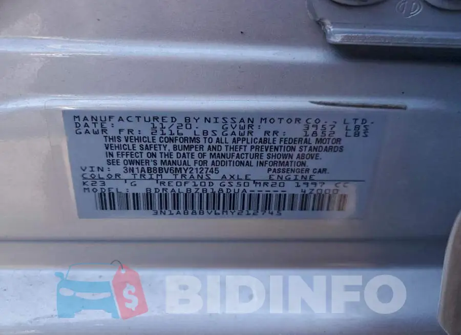 3N1AB8BV6MY212745 Photo# 12