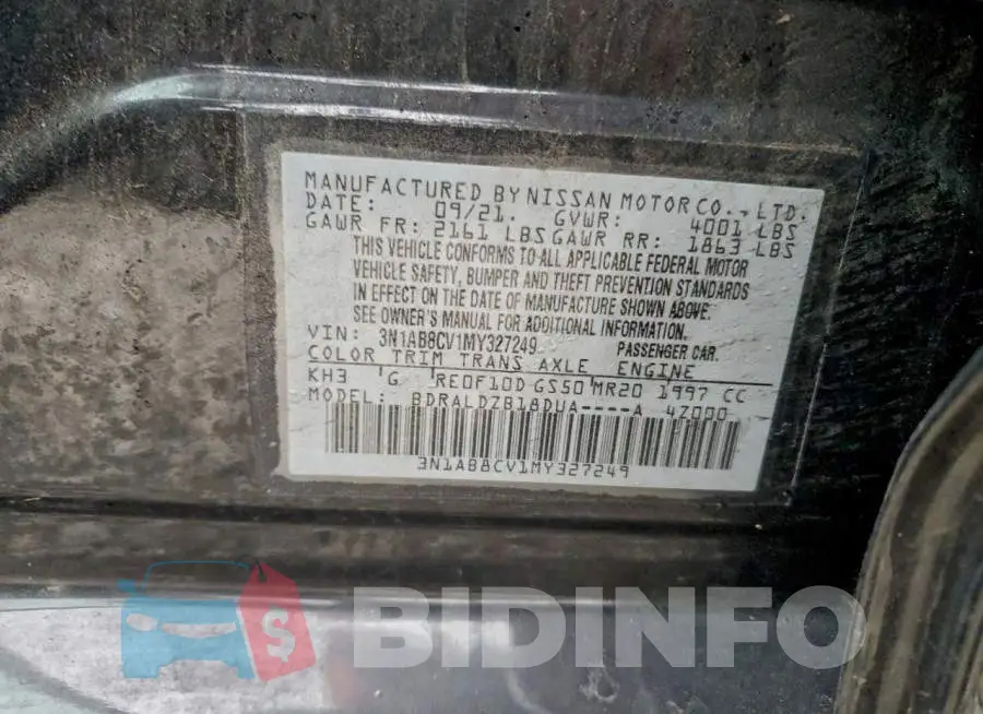 3N1AB8CV1MY327249 Photo# 12