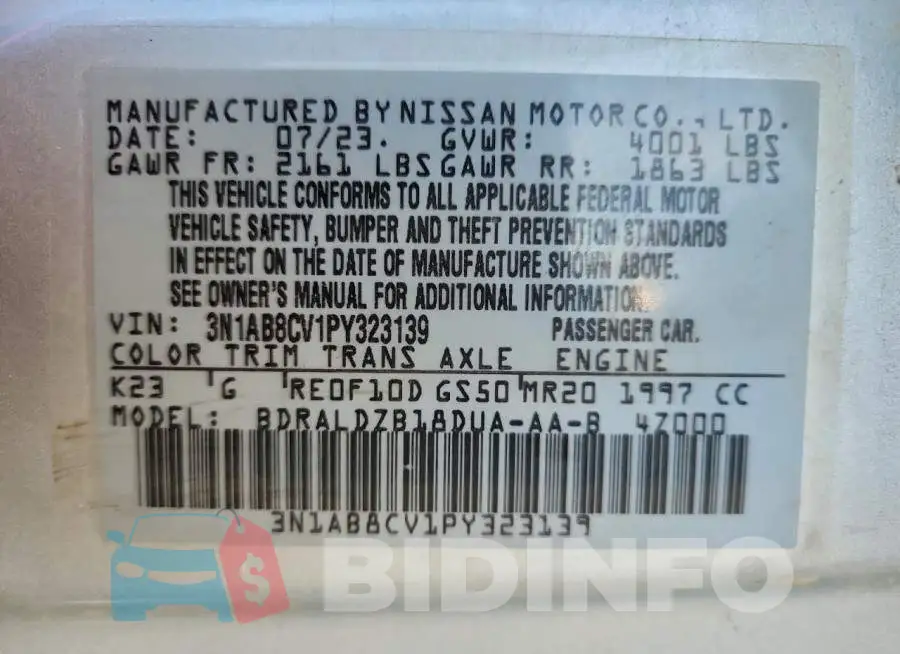 3N1AB8CV1PY323139 Photo# 12