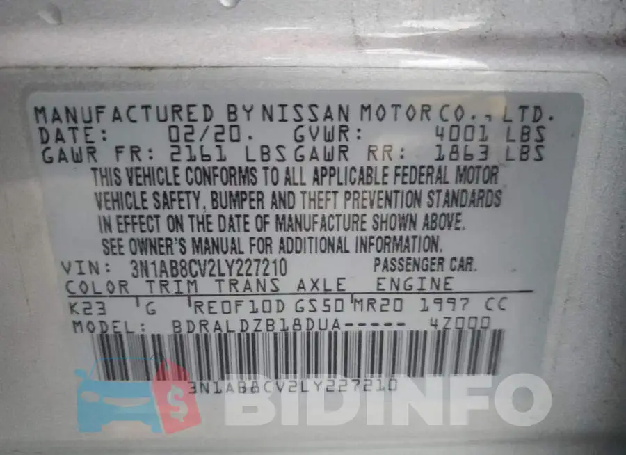 3N1AB8CV2LY227210 Photo# 12