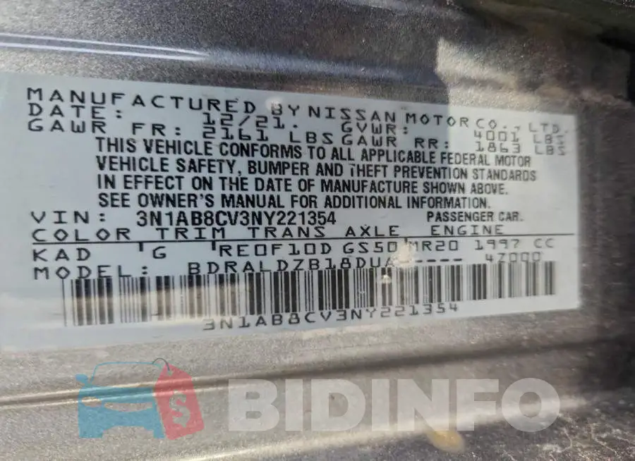 3N1AB8CV3NY221354 Photo# 12