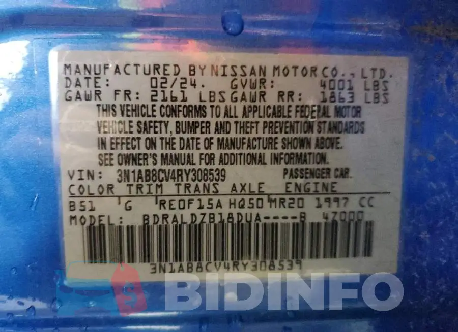 3N1AB8CV4RY308539 Photo# 12