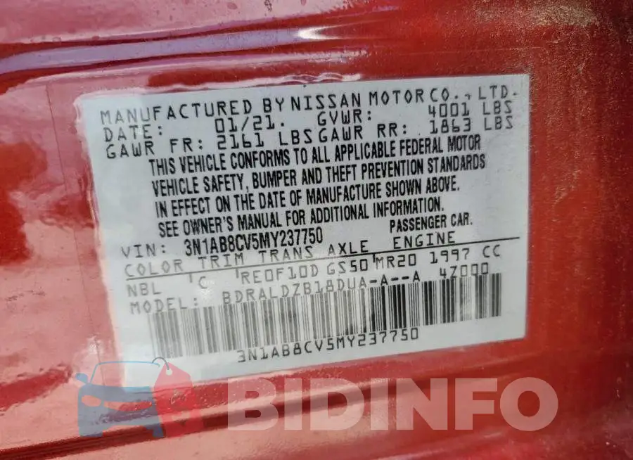 3N1AB8CV5MY237750 Photo# 12