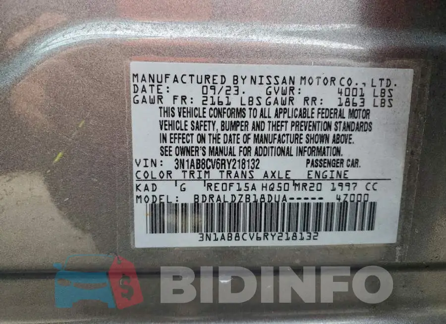 3N1AB8CV6RY218132 Photo# 12