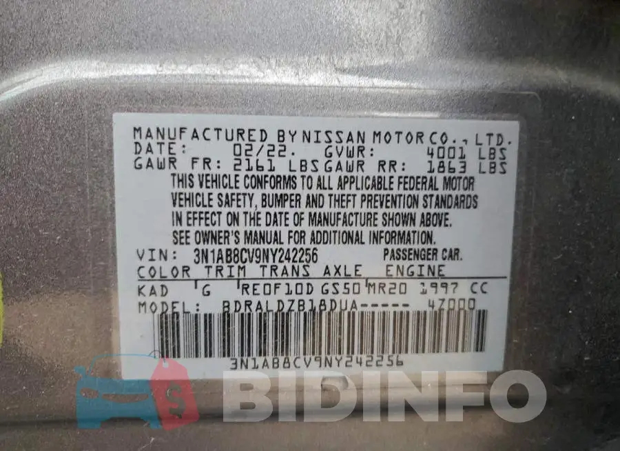 3N1AB8CV9NY242256 Photo# 12