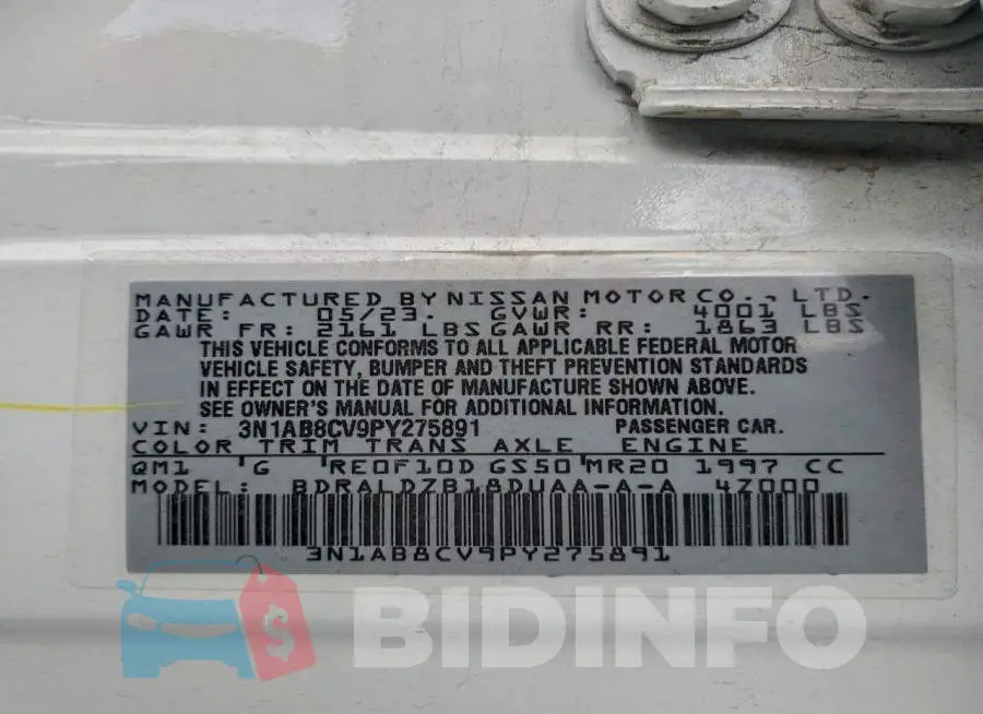 3N1AB8CV9PY275891 Photo# 13