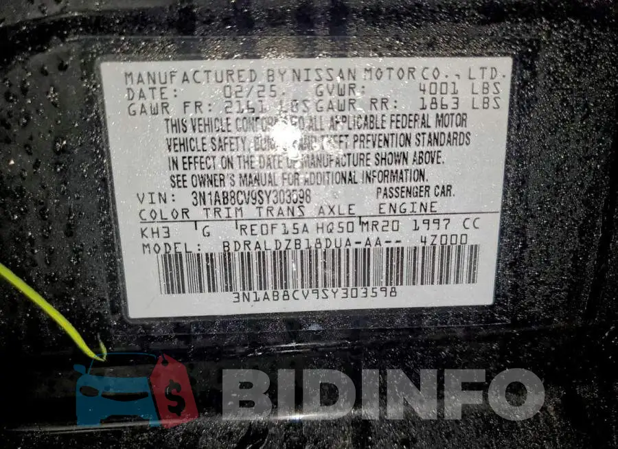3N1AB8CV9SY303598 Photo# 12