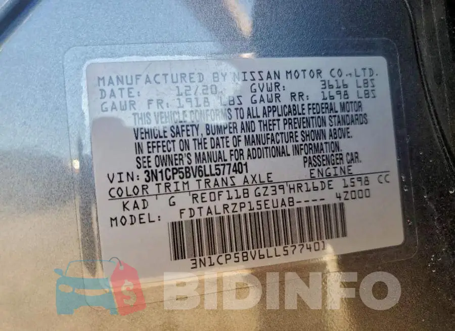 3N1CP5BV6LL577401 Photo# 13