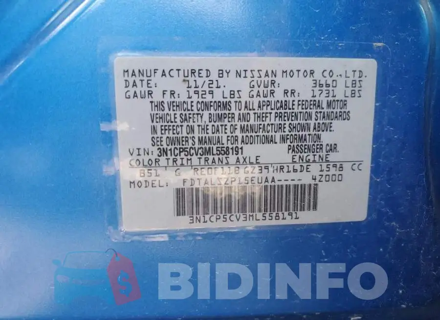 3N1CP5CV3ML558191 Photo# 14