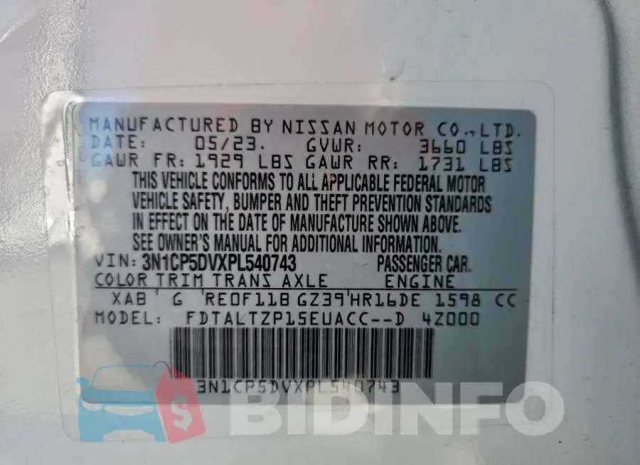 3N1CP5DVXPL540743 Photo# 13