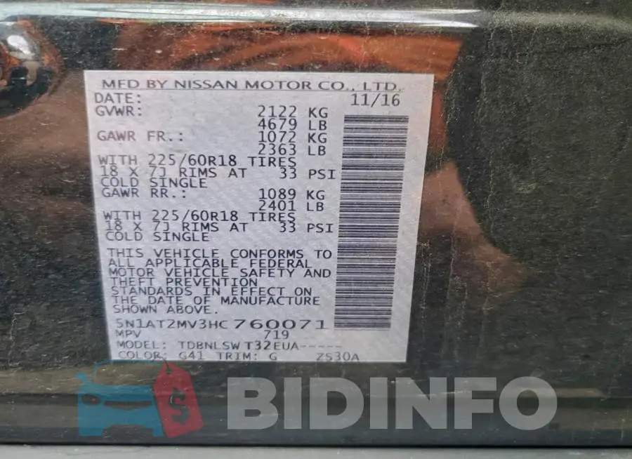 5N1AT2MV3HC760071 Photo# 13