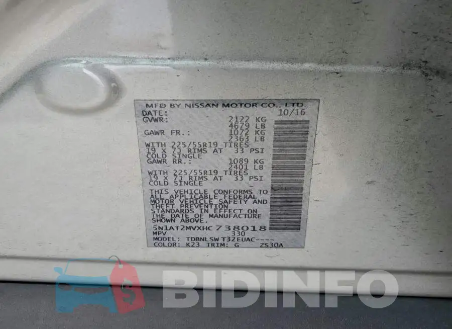 5N1AT2MVXHC738018 Photo# 13