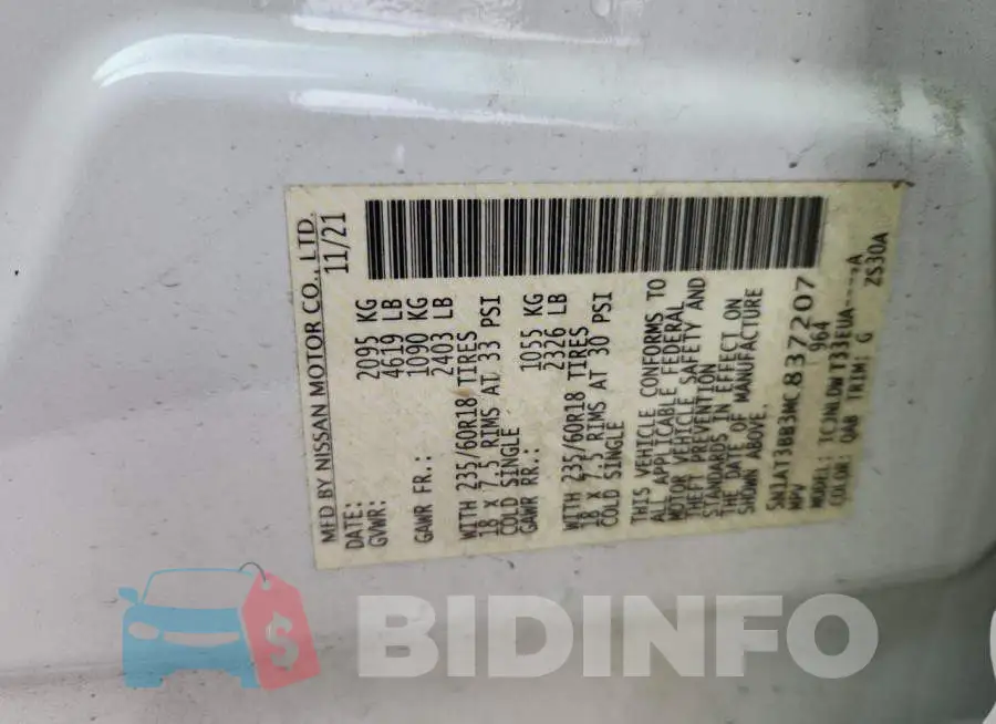 5N1AT3BB3MC837207 Photo# 13