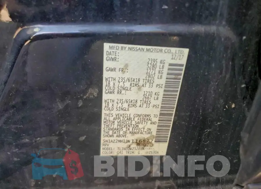 5N1AZ2MH1JN116877 Photo# 13