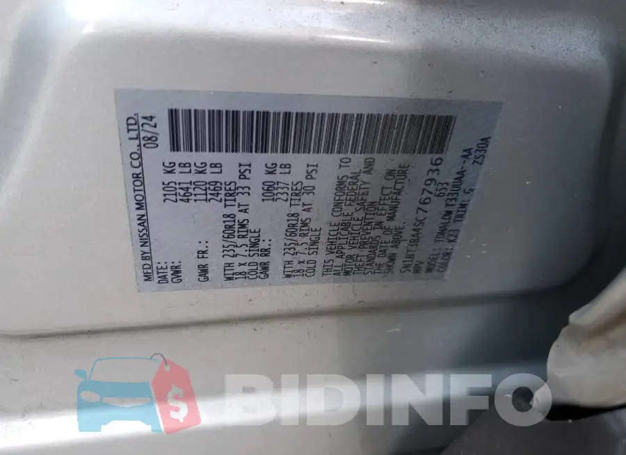 5N1BT3BA4SC767936 Photo# 14