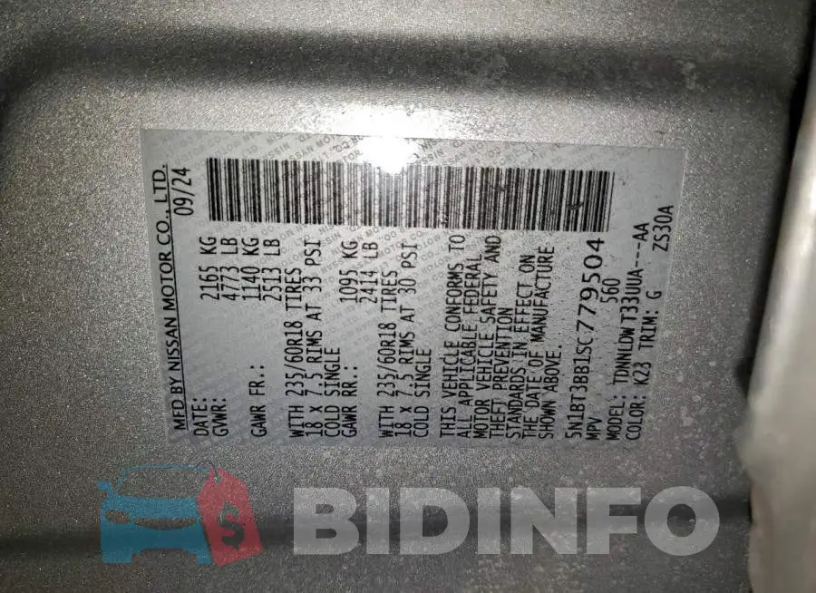 5N1BT3BB1SC779504 Photo# 13