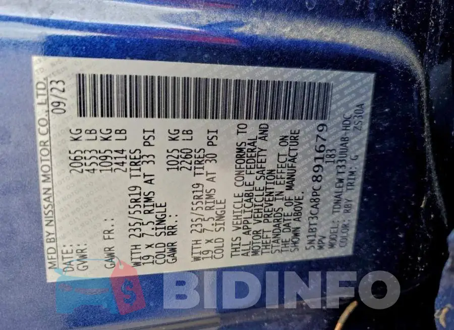 5N1BT3CA8PC891679 Photo# 14