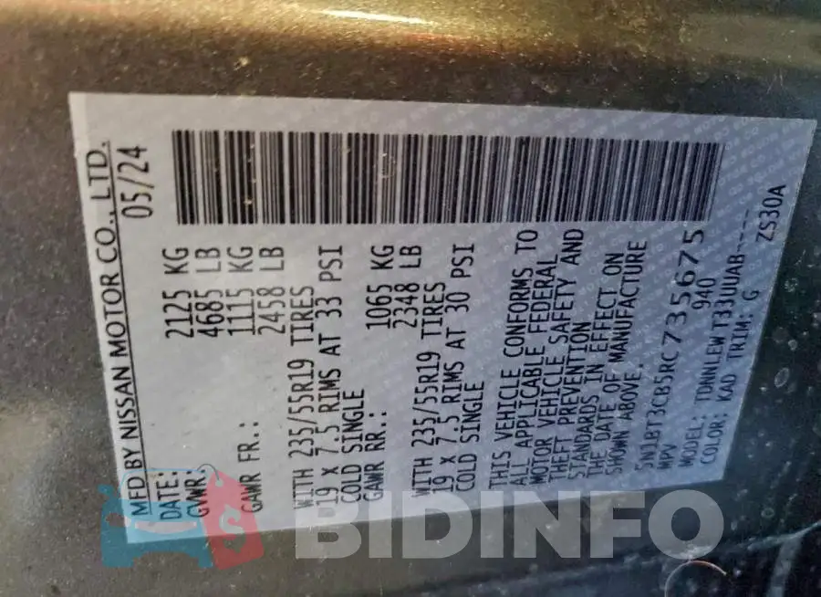 5N1BT3CB5RC735675 Photo# 13