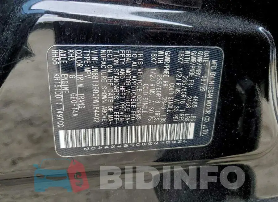 JN8BT3BB0PW184402 Photo# 13